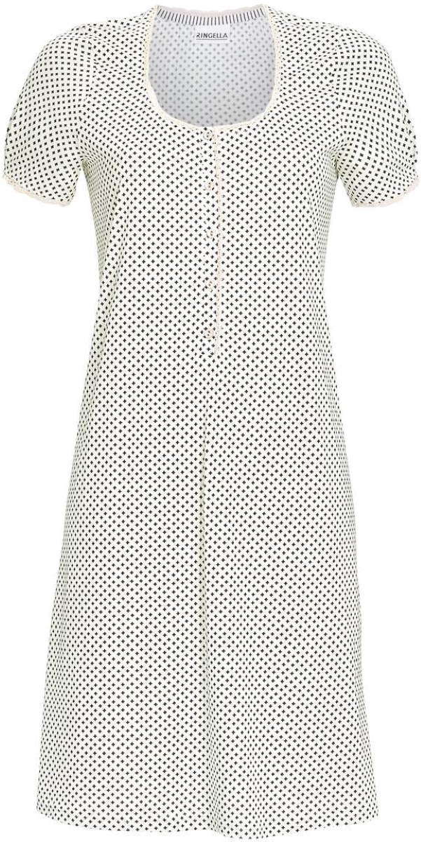 Ringella Grafische ruitjes nachthemd Ringella - Wit - Maat - 36
