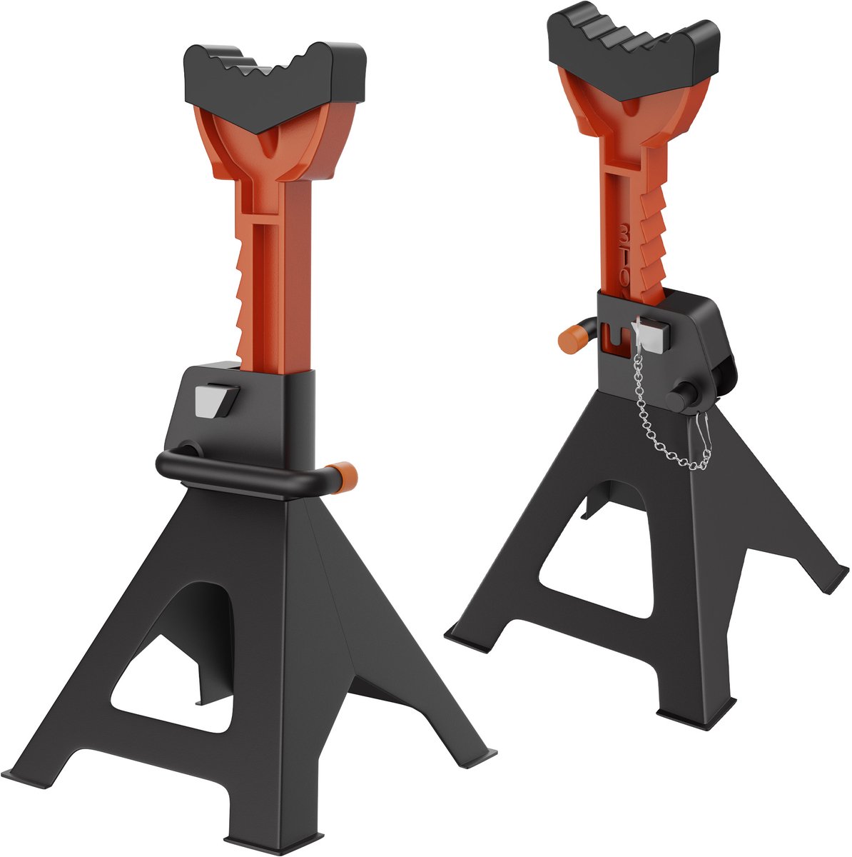 Aufun 2 Stuks Steunbokken, 3T Draagkracht, In Hoogte Verstelbaar Van 28-42 Cm, Met Veiligheidsplint En Antislip Rubberen Pads, Professionele Opstelbokers