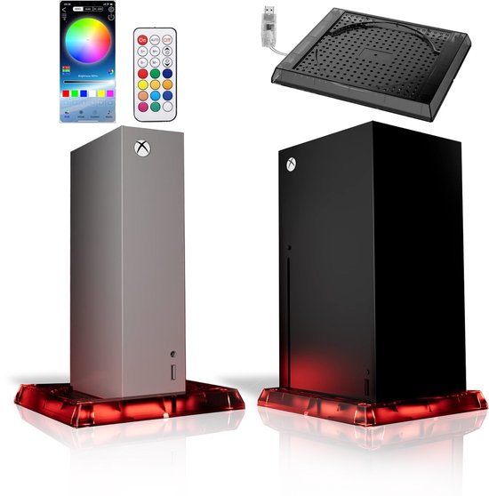 NAXSIR Premium RGB LED Koelpad voor Xbox Series X/S - 5050 High CRI Chips met 200+ Lichteffecten, 3 Bedieningsmodi (App/Remote/USB)