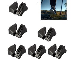 Hiking Stick Accessories-Nordic Walking Pads -Wandelstok voetbedekking- Slijtvast rubber - Voor asfalt & steen - Geluiddempend - 12 stuks (6 paar)