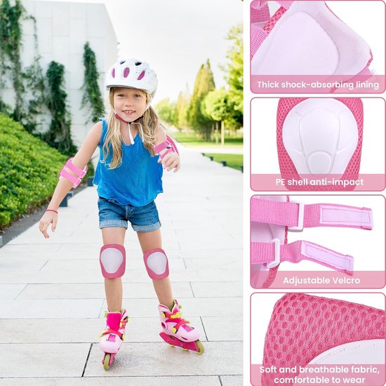 Genouillere Enfant Protection Roller Enfant IKOPFLN 6 Pièces - Genouillères, Coudières, Poignets - Pour Skate, Scooter, Patin Roller Enfant Garcon Protection Bmx Enfant