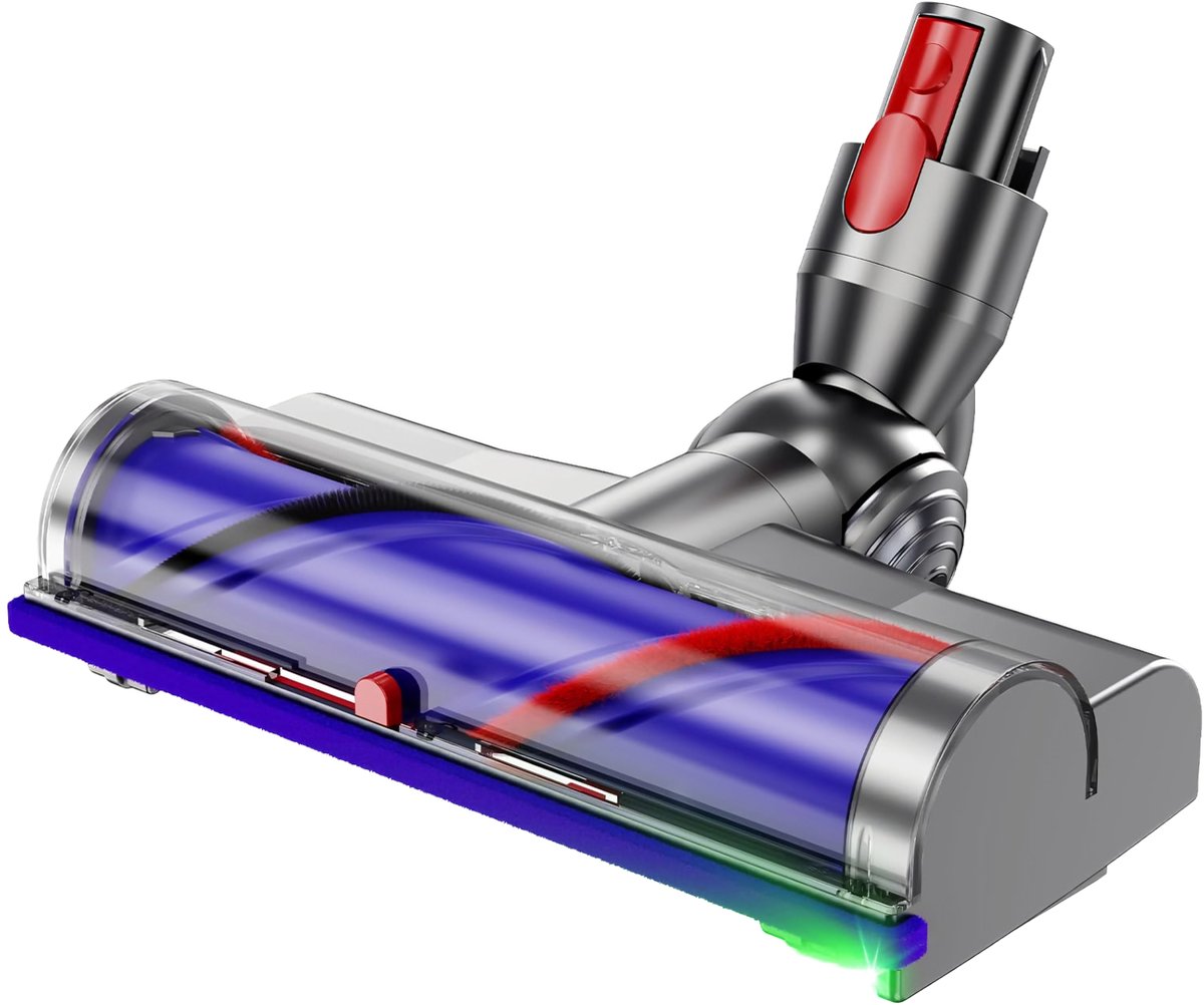 ZENC® Aangedreven Zuigmond Geschikt Voor Dyson Steelstofzuiger V15, V11, V10, V8 & V7 - Turbo Borstel - Vloerzuigmond - Stofzuigermondstuk - Opzetstuk - Mondstuk - Stofzuigeraccessoires - Grijs