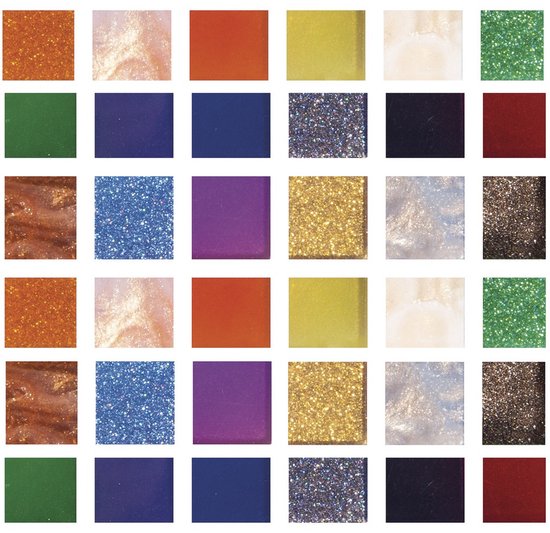 Foto: Rayher hobby mozaiek steentjes diverse kleuren 1270x stuks 1 x 1 cm formaat hobby artikelen knutselspullen