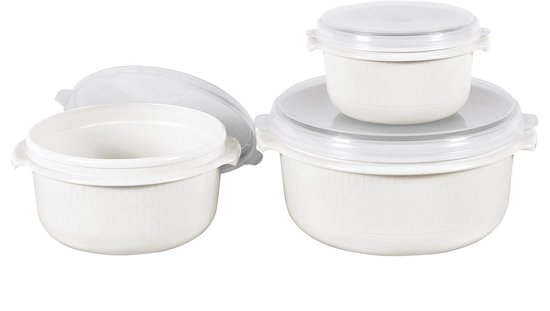 Plat à micro-ondes EMSA MICRO FAMILY - lot de 3 - 0,5 / 1,0 / 1,5 L - blanc