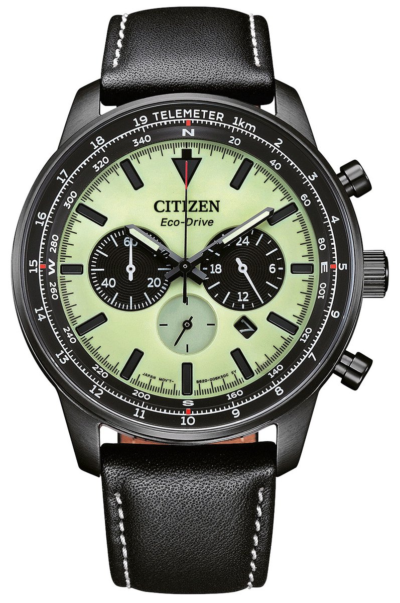 Citizen CA4505-21X Horloge - Leer - Zwart - Ø 44 mm