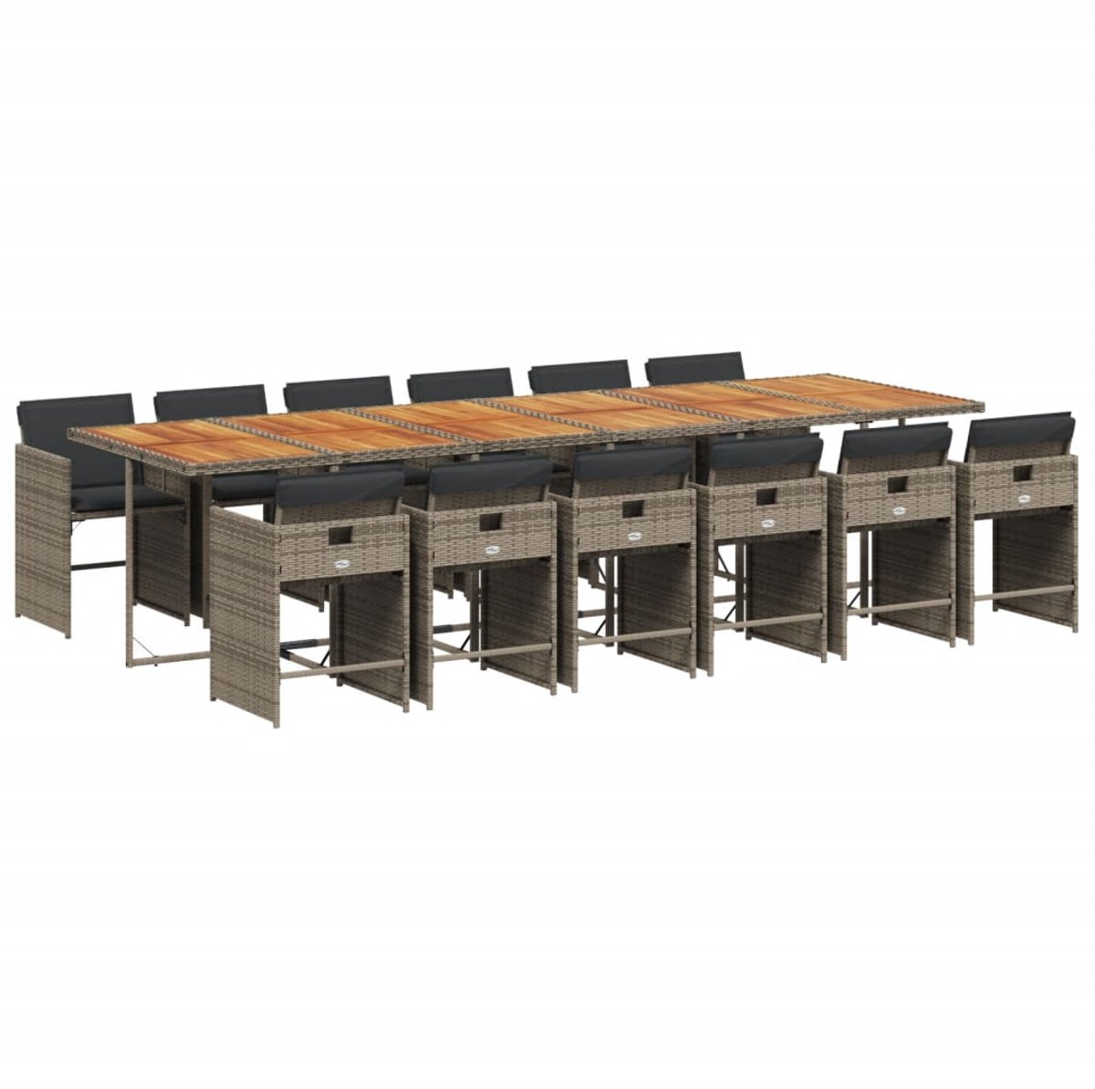 The Living Store 13-delige Tuinset met kussens poly rattan grijs - Tuinmeubel - Tuinset - Buitentijd - Lounge Set - Eetkamerset The Living Store 13-delige Tuinset met kussens poly rattan grijs - Tuinmeubel - Tuinset - Buitentijd - Lounge Set - Eetkamerset - Image 1