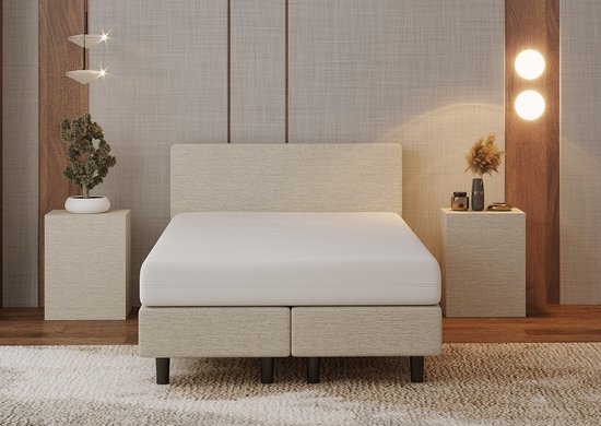 Nessa - 120x200 Boxspring Bjorn - Crème - Beige - Inclusief - Nessa® - €499,00