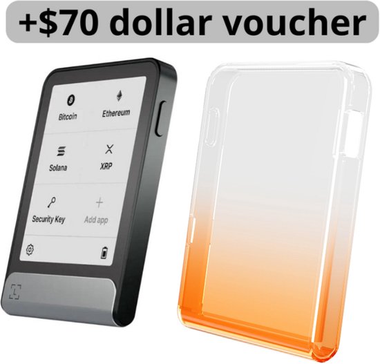 Ledger Flex + $70 Bitcoin Voucher + Beschermhoes Oranje - Hardware Wallet - Wallet voor Bitcoin, Ethereum en vele andere crypto