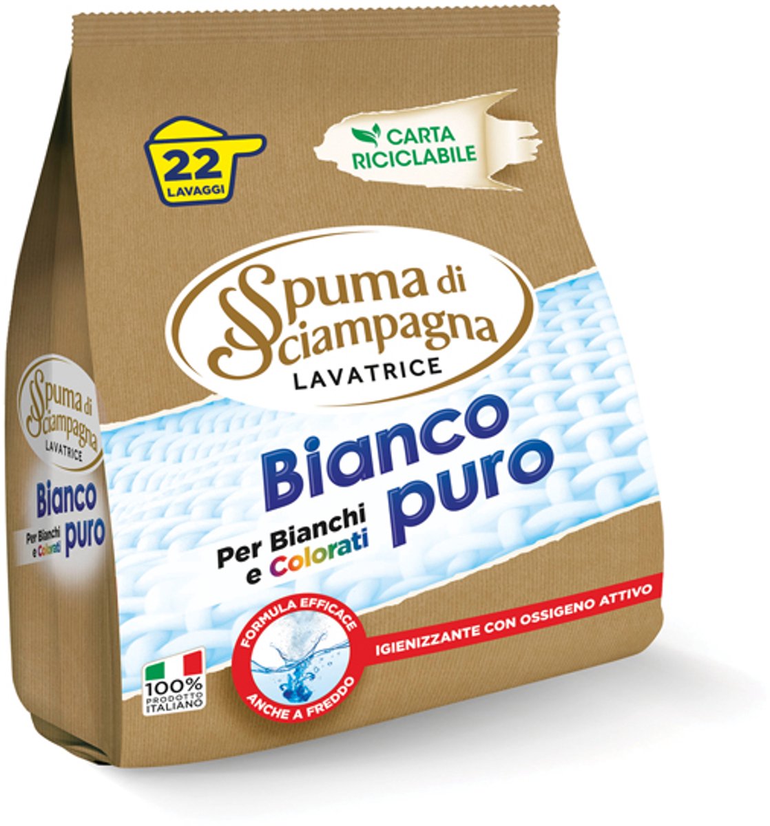 Spuma di sciampagna waspoeder bianco Puro 22 wasbeurten