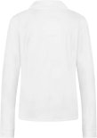 Achterkant van een wit pyjamashirt van jersey met kraag.