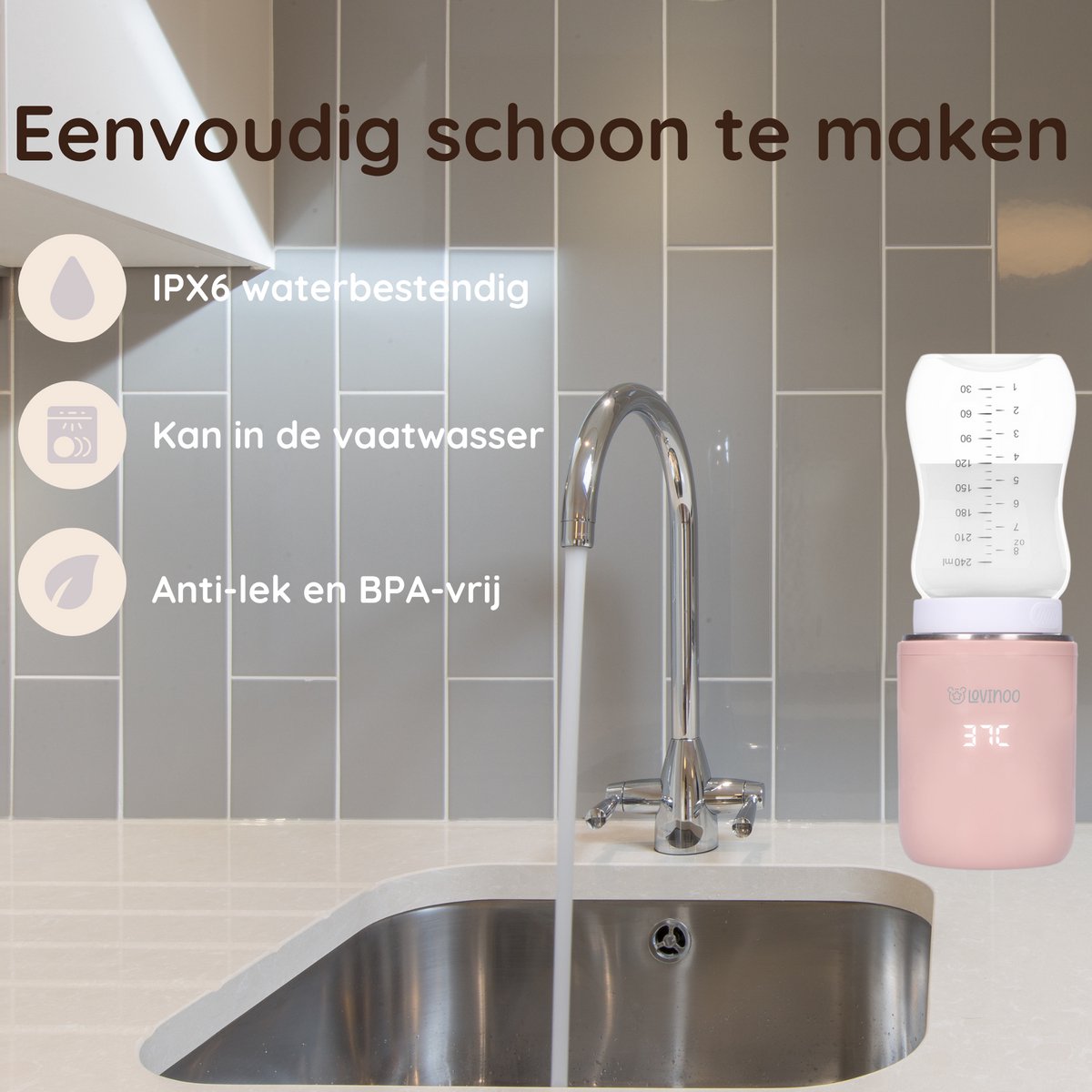 Lovinoo Flessenwarmer Onderweg - Roze thumbnail 5