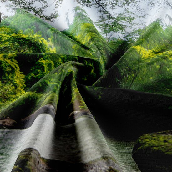 Ulticool - Cascade Transparente Arbres Nature - Affiche Tapisserie - 200x150 cm - Groot tapisserie - Affiche jardin Tentures