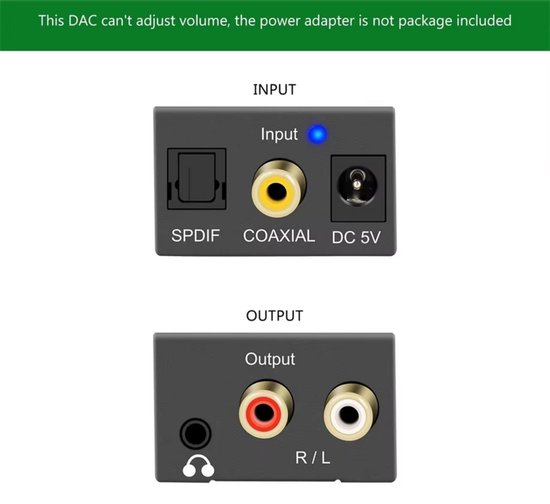 Delmark Digitaal naar Analoog Audio Converter - Toslink naar RCA of AUX hoofdtelefoon 3.5mm jack - Coax naar RCA — afbeelding 5