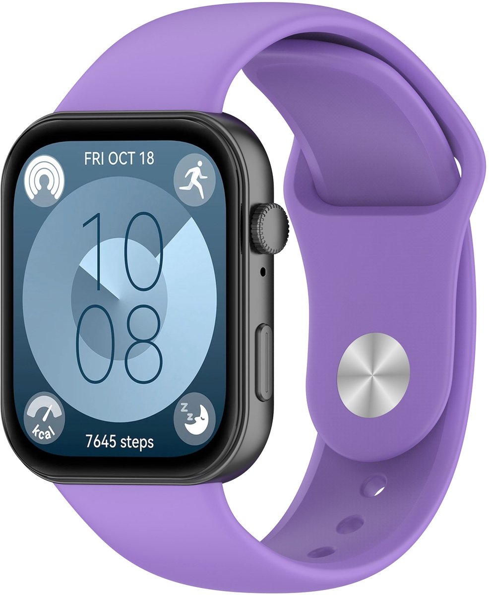 By Qubix - Siliconen sportband - Paars - geschikt voor Huawei Watch Fit 3 / Fit 4