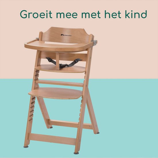 Houten Kinderstoel Hoogte Verstelbaar voor Kinderen van 6 Maanden tot 10 Jaar van Houten — afbeelding 5