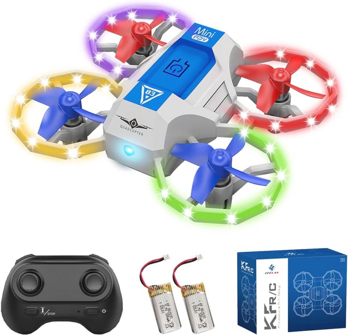 Mini Drone voor Kinderen met LED, Stembediening en 3D Flip – Perfect voor Beginners met 3 Snelheden
