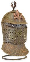 Casque de Ridder sur pied – Casque médiéval décoratif en métal Zwart – Statue ornée unique pour intérieur et collectionneur