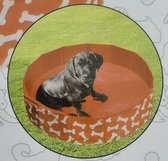 Hondenzwembad omtrek ca 80 cm opvouwbaar - Extra sterk PVC - Oranje Dierenzwembad met afbeelding hondenbotjes