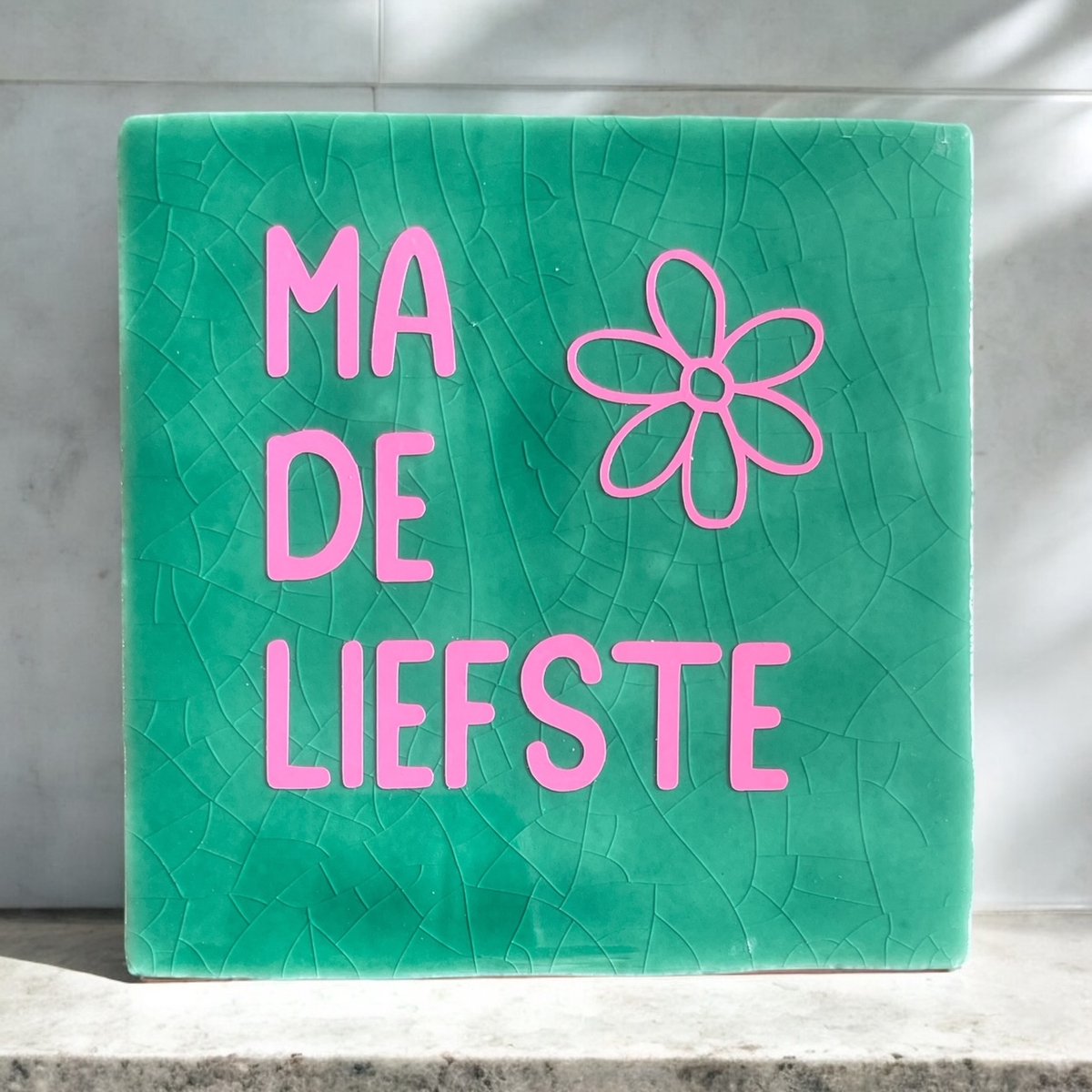 Hip Tegeltje met tekst-Ma De Liefste-Groen-Spreuk-Cadeau-Geschenk-Gift-Kado-Moederdag-Verjaardag-Sint-Kerst-Zomaar