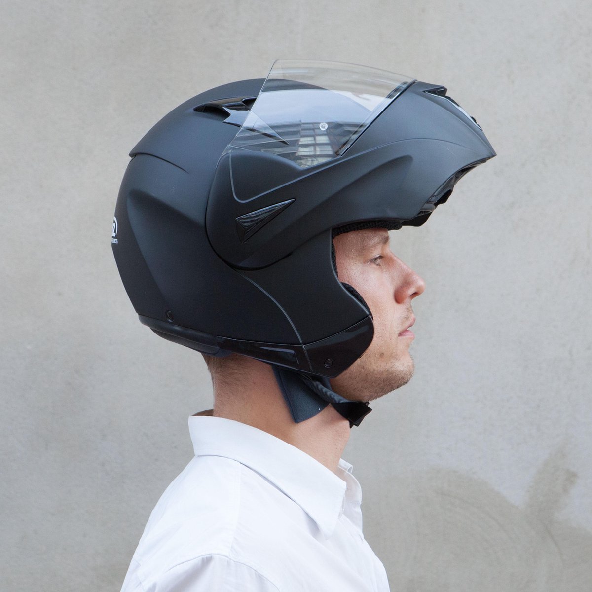 VINZ Lombard Motorhelm / Systeemhelm- Mat Zwart | bol.com