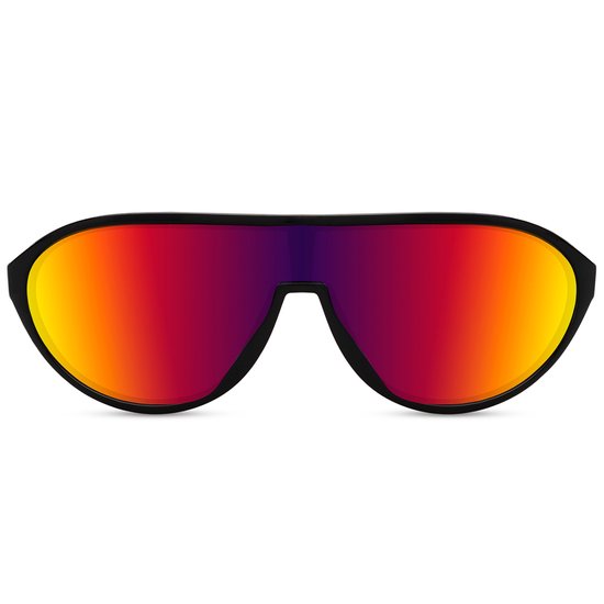 Zonnebril - Zonnebrillen - Festival bril - Rave bril - Glasses - Sportief model - Classic - Zwart - Rood spiegelglas van Merkloos — afbeelding 2