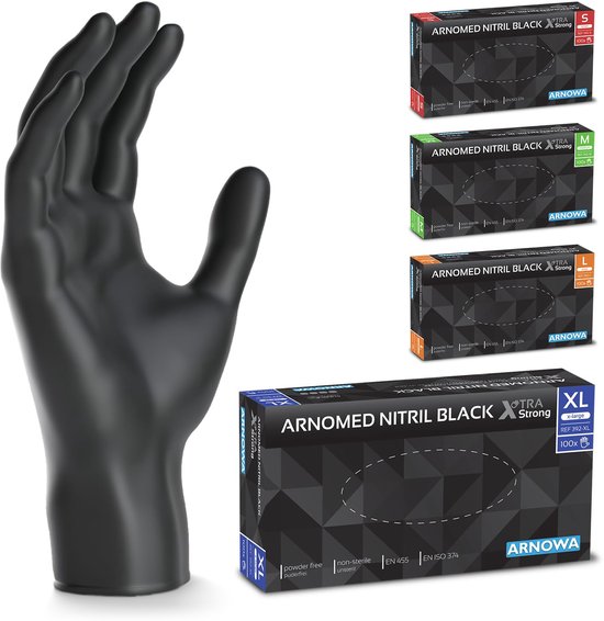 Medical Exam Black Nitrile Gloves Large 1000 Count - 3 Mil Powder And Latex Free Disposable Gloves - Case Of 10 Boxes Of 100 Medical Gloves