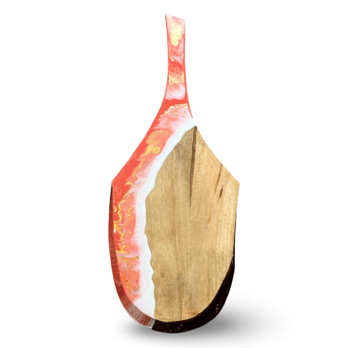 Luxe borrelplank-serveerplank-tapasplank-kaasplank-houten borrelplank-epoxy-koraal wit goud-ORGNL Art Design