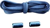 Knaak Plat Elastische Veters - Niet meer strikken! - Navy Blauw - Schoenveters - 2 stuks