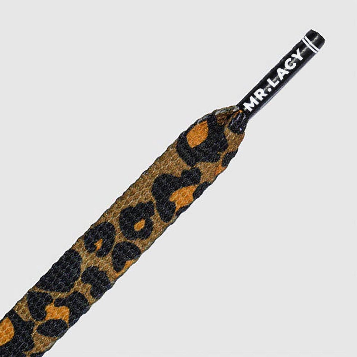 Mr. Lacy Printies Leopard Brown/Black 130cm lang 10mm breed