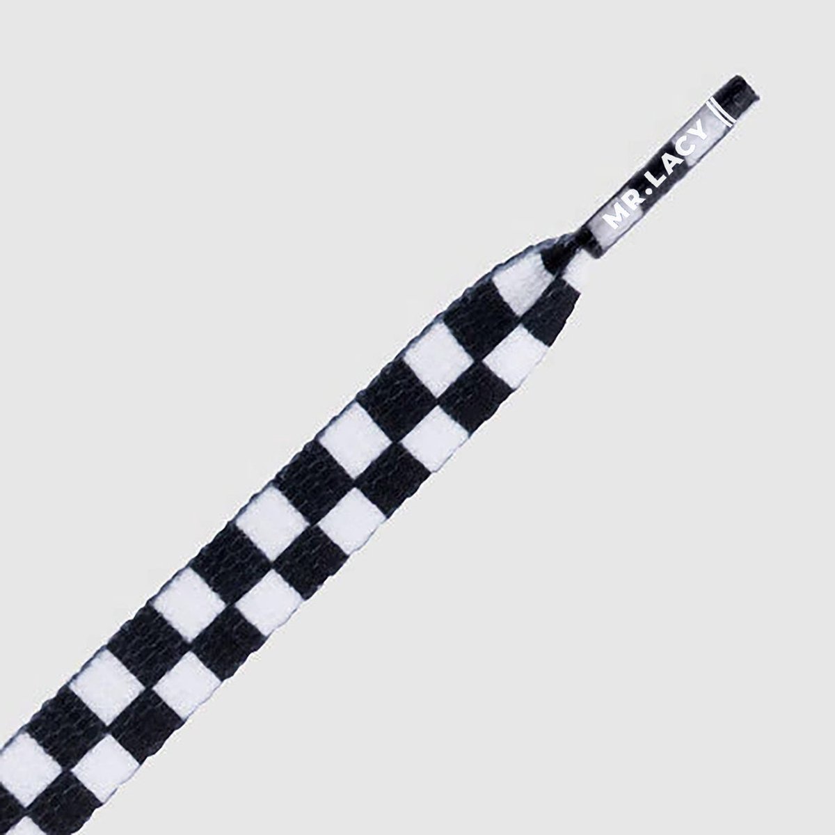 Mr.Lacy Printies - Black/White Checkered Checkered 130 cm lang en 10 mm breed