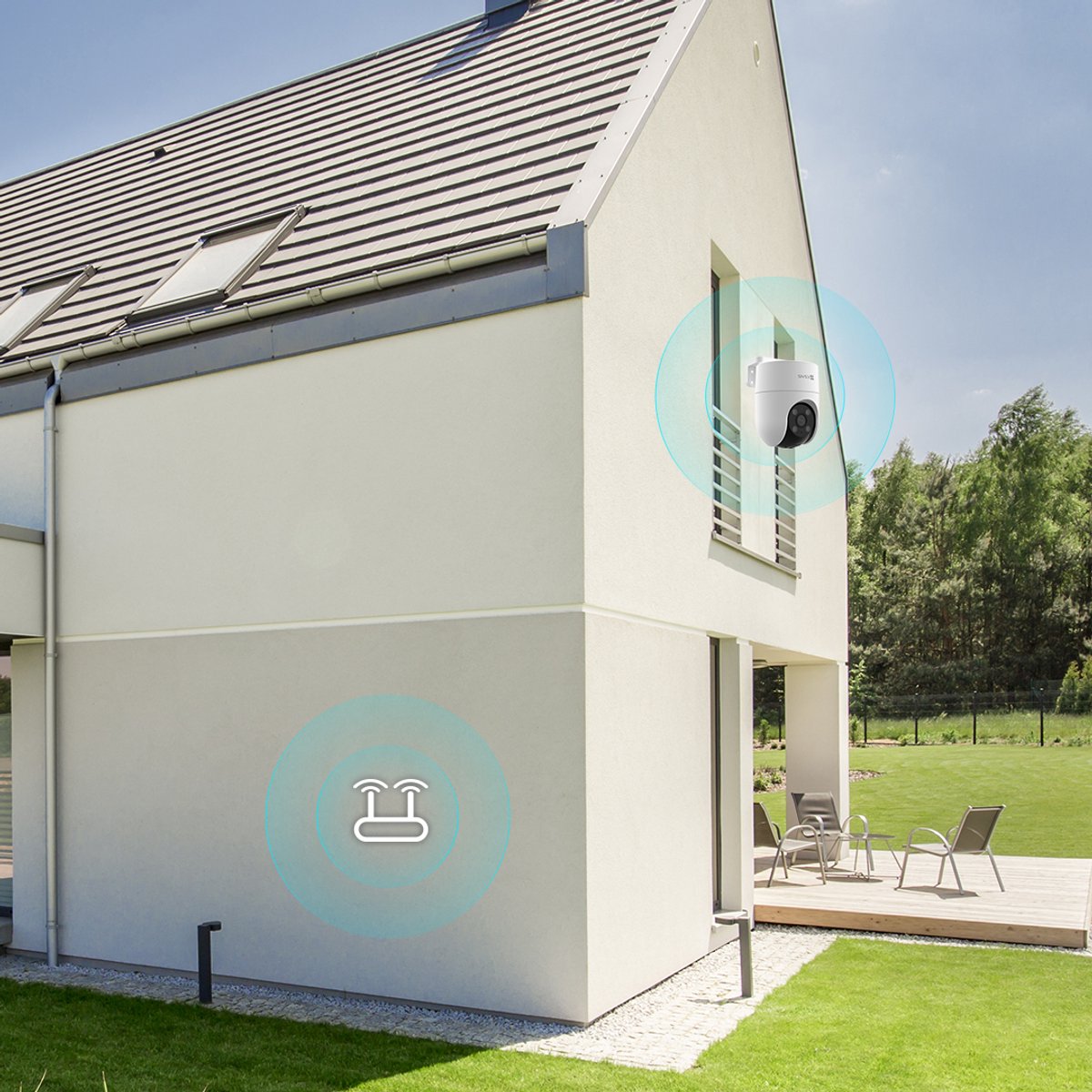 EZVIZ H8c 2K+ – Slimme Buitencamera – 360° Pan/Tilt, AI Persoonsdetectie & Nachtzicht in Kleur – Wifi Camera – Wit – foto 7