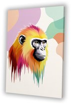 Kleurrijk modern apenschilderij - Aap schilderijen canvas - Wanddecoratie canvas dier - Pop Art - Design aan de muur - Slaapkamer muurdecoratie - canvas 60x90 cm