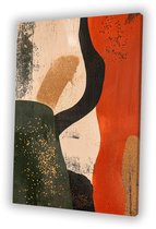 Terre cuite et vert olive abstrait - Art abstrait sur toile - Formes sur toile - Expressionnisme abstrait - Décoration murale champêtre - Décoration de salon - toile 60x90 cm