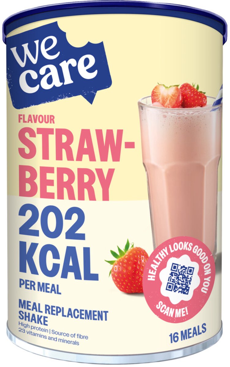 WeCare Meal Replacement Shake Strawberry - 3 x 436 gr - Voordeelverpakking