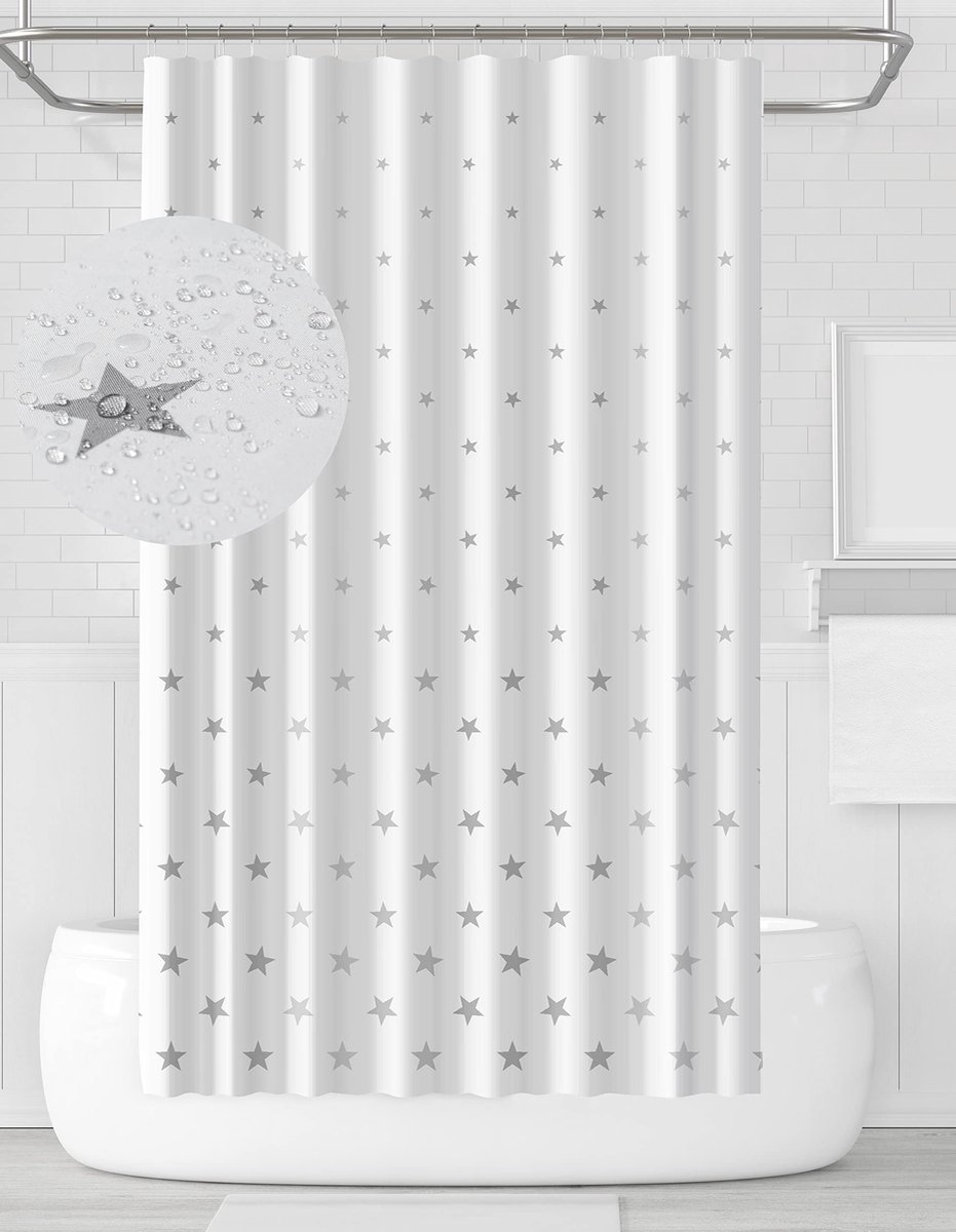 Ibenzoa® Hoogwaardig Textiel Douchegordijn met Schimmelwerende Eigenschappen en Waterdichte Afwerking voor Badkamer