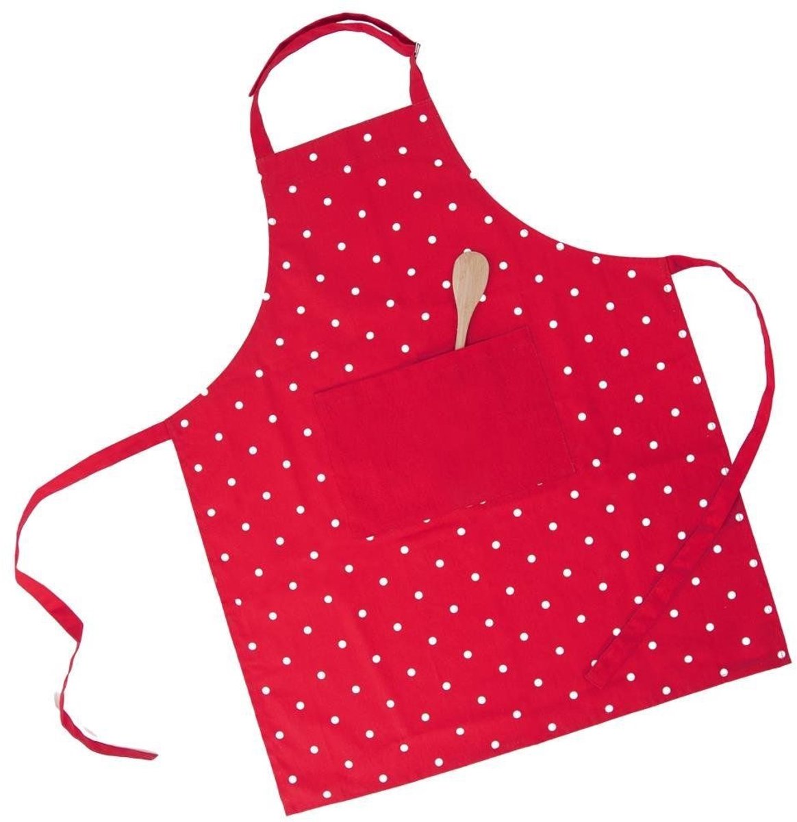 Orion TECKA - Katoenen Keukenfartuch - Rood - Stippen - Met Zak