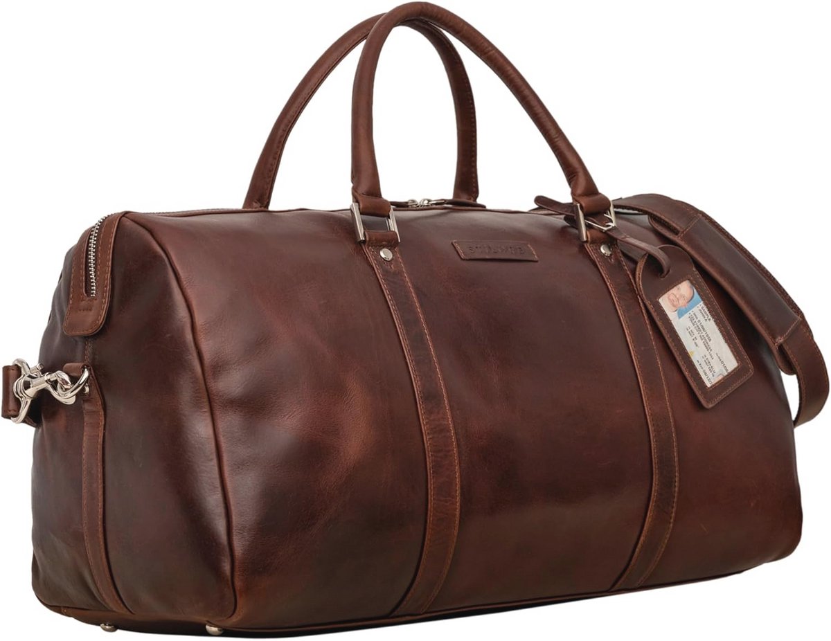 Grote Leren Weekender Reistas - Cognac - Duurzaam en Stijlvol voor Heren en Dames