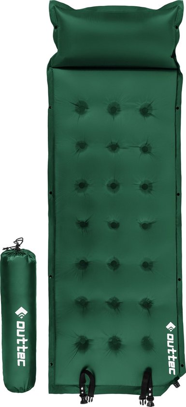 Outtec® Zelfopblazend Luchtmatras met Kussen - Luchtbed - Slaapmat - 193x68 cm - Ultralicht - Waterdicht - Opblaasbaar Matras - Camping, Outdoor