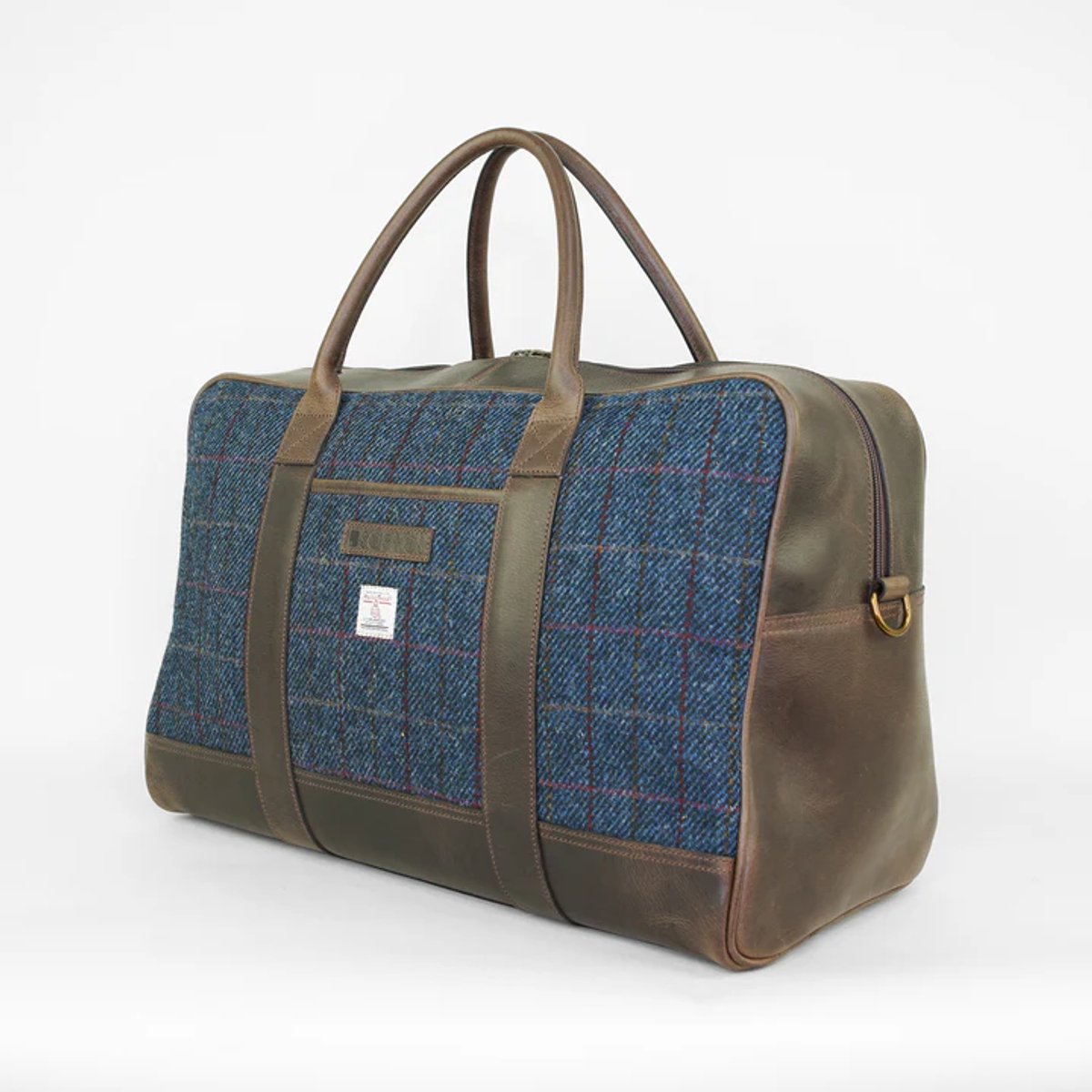 Blue Harris Holdall / Weekendtas - Leer / Harris Tweed- Sophos Lifestyle