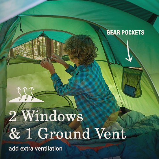 Weerbestendige Campingtent voor 2/3/4/6 Personen - Snel Opgezet in 10 Minuten - Ideaal voor Kamperen, Festivals en Logeerpartijtjes van Merkloos — afbeelding 4