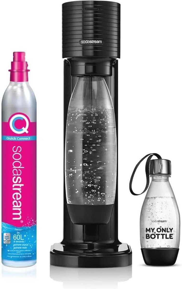 Bruiswatertoestel voor het maken van bruiswater met 1 liter en 0,5 liter flessen, inclusief CO2 cilinder