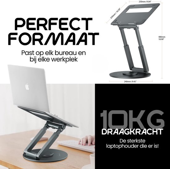 Douxe LP3 Laptopstandaard - Ergonomisch & Verstelbaar - 10-17 Inch Douxe LP3 Laptopstandaard - Ergonomisch & Verstelbaar - 10-17 Inch
