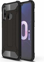 Ntech Hoesje Geschikt voor Huawei P Smart Plus (2018) Dual layer Armor Hoesje - Zwart