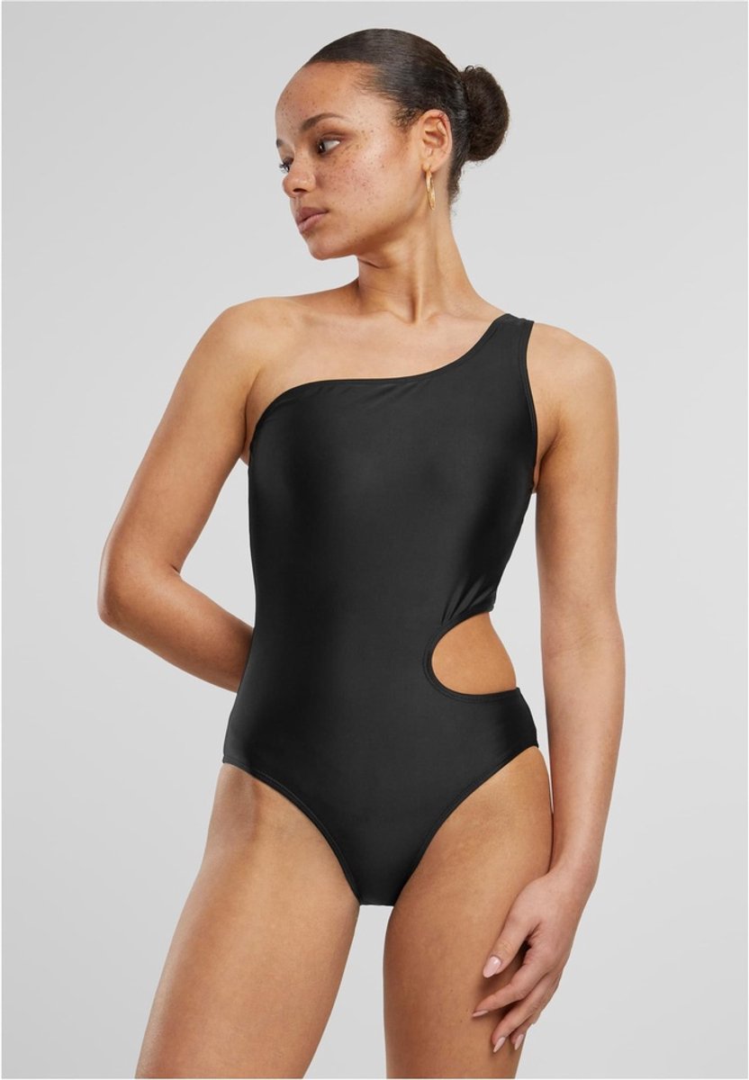 Urban Classics Asymmetric Cut Out Badpak XS Zwart