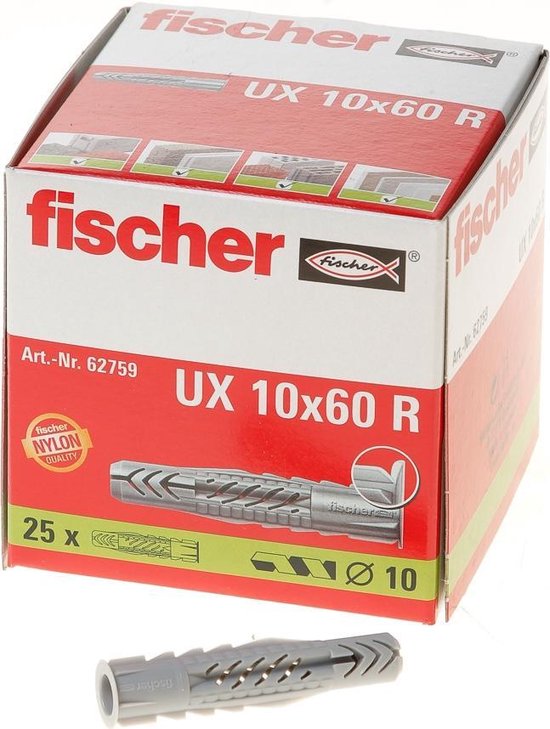Fischer Universeelplug U x 10 x 60R (25) | bol.com