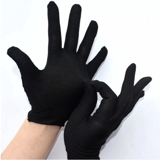 Gants en coton Zwart moyen 4 pièces - 2 paires Gants de protection - Medium - Santé - Hôpital - Centre de Beauty , coiffeur et salon Spa Tatouage - Bijoux - eczéma / allergie / crème pour les mains - bijoutiers / gant de pièces
