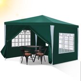 Tente de réception avec parois latérales – Pavillon – Montage facile – Protection UV 50+ – 3 x 3 m vert