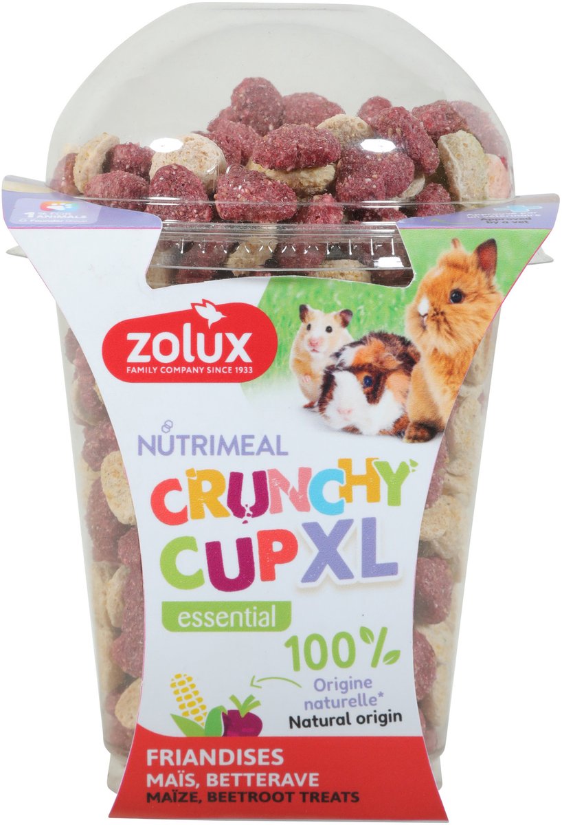 Knaagdier Snack Zolux - Crunchy Cup XL Hart - 220gr, Natuurlijke Ingrediënten, Zonder Toegevoegde Suikers
