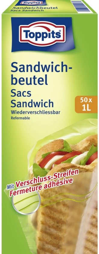 Toppits Lunchzakjes Hersluitbaar 1 liter 50 stuks