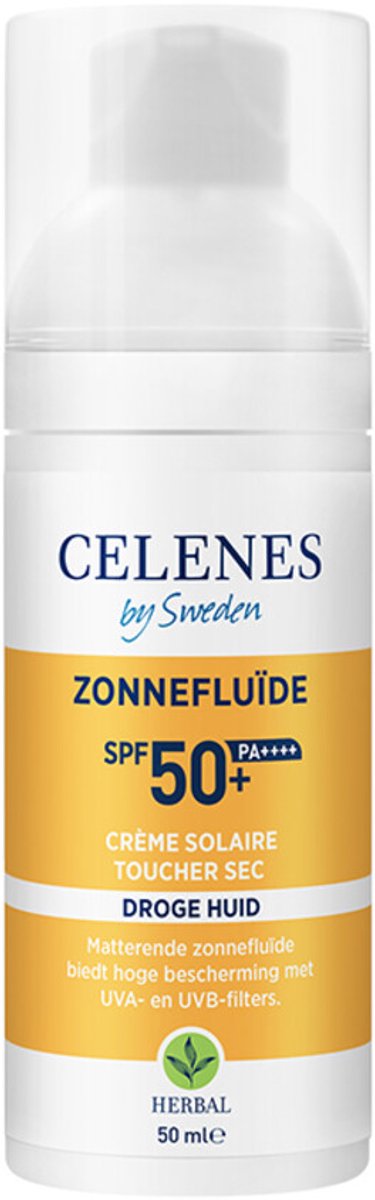 Celenes Herbal Dry Touch Zonnefluïde SPF 50+ Alle Huidtypes - 3 x 50 ml - Voordeelverpakking